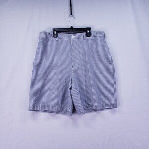 346 Brooks Brothers Blue Stripes Textured Preppy Men Shorts Size W38 100% Cotton